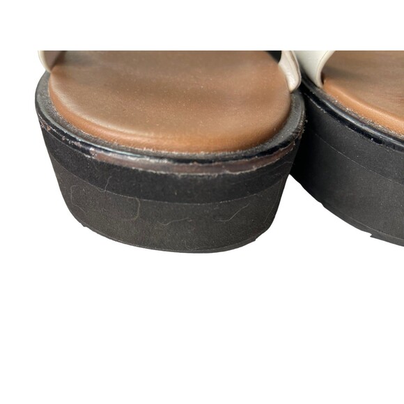 Everlane Womens The Leather Platform Sandal Size 10 White Chunky Adjustable - Picture 10 of 13